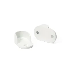 Conjunto de 2 suportes de parede brancos para varão