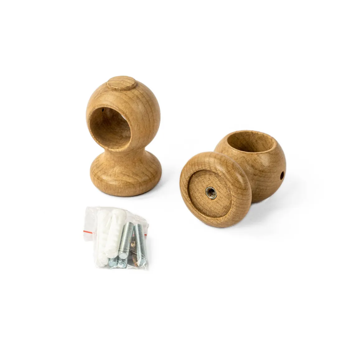 Conjunto de 2 suportes de teto verniz natural