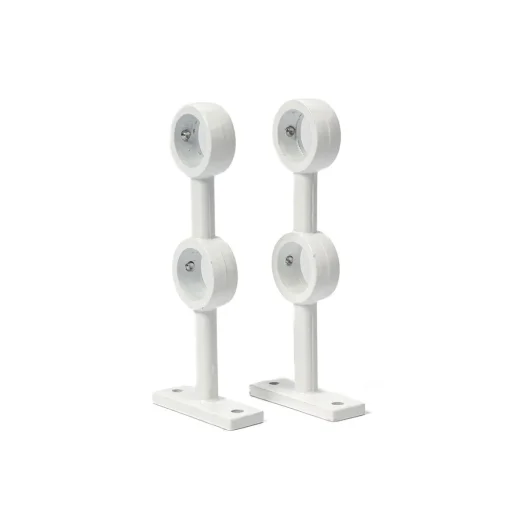 Conjunto de 2 suportes duplos branco para varão