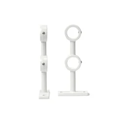 Conjunto de 2 suportes duplos branco para varão