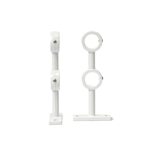 Conjunto de 2 suportes duplos branco para varão