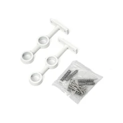 Conjunto de 2 suportes duplos branco para varão