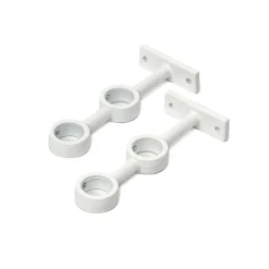 Conjunto de 2 suportes duplos branco para varão