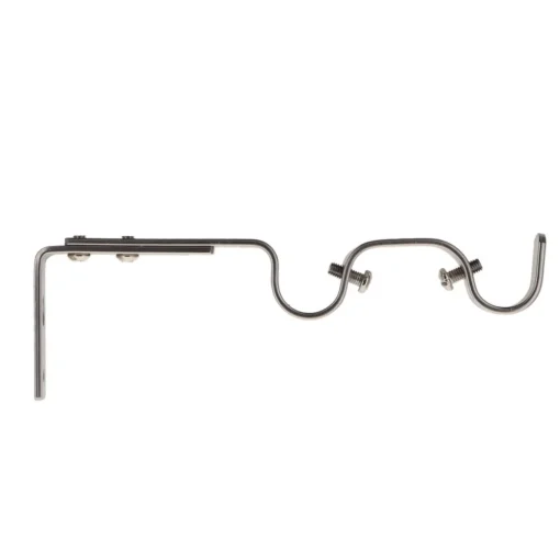 Conjunto de 2 suportes duplos prateado para calha