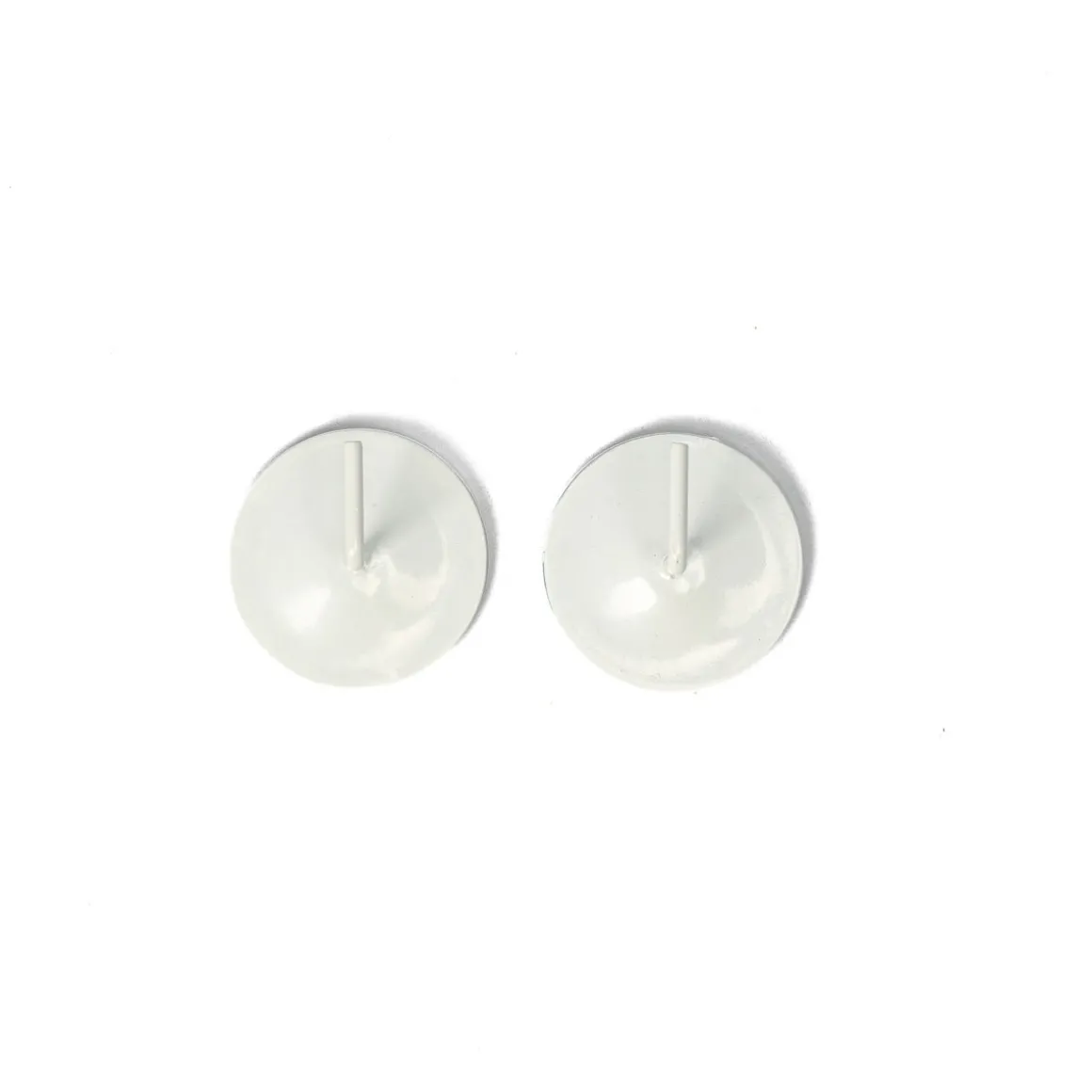 Conjunto de 2 suportes metálicos adesivos brancos