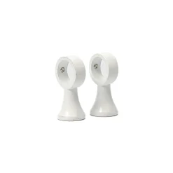Conjunto de 2 suportes simples brancos para varão