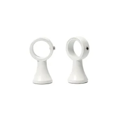 Conjunto de 2 suportes simples brancos para varão