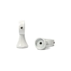 Conjunto de 2 suportes simples brancos para varão