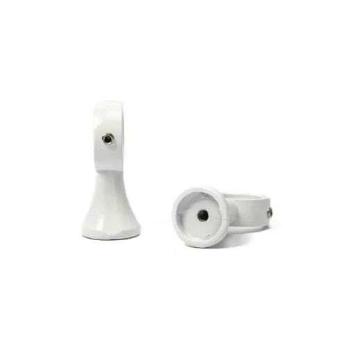 Conjunto de 2 suportes simples brancos para varão