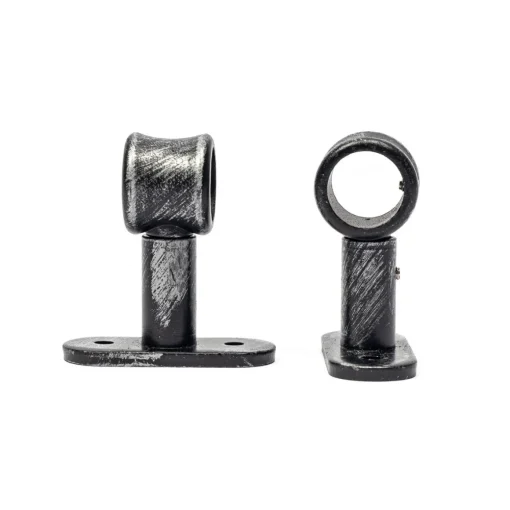 Conjunto de 2 suportes simples preto e prateado d20
