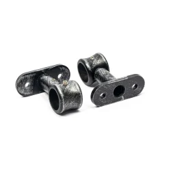 Conjunto de 2 suportes simples preto e prateado d20