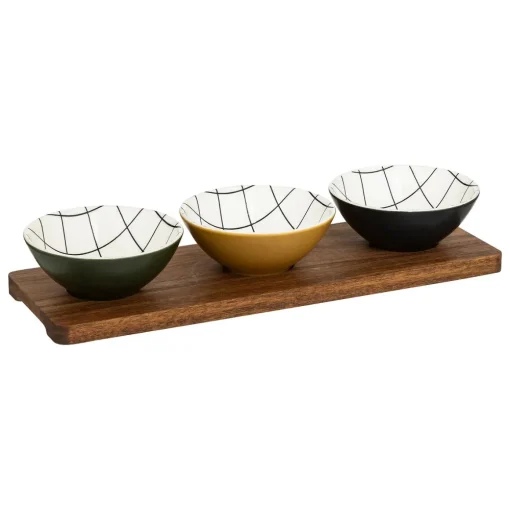 Conjunto de 3 taças com tábua CORNER