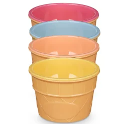 Conjunto de 4 taças de gelado com colher