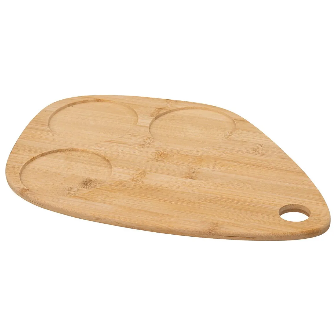 Conjunto de 3 taças para aperitivos com tabuleiro em bambu