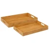 Conjunto de 2 tabuleiros de servir em bambu