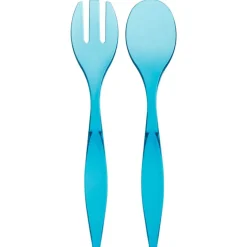 Conjunto de 2 talheres azul para salada