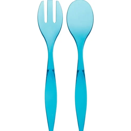Conjunto de 2 talheres azul para salada