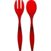 Conjunto de 2 talheres vermelho para salada