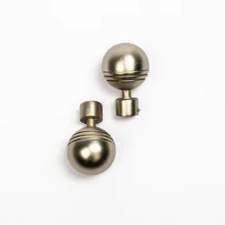 Conjunto de 2 terminais bola prateado fosco