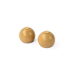 Conjunto de 2 terminais bola verniz natural d28cm
