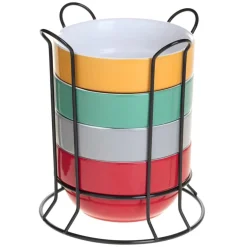 Conjunto de 4 tigelas com suporte