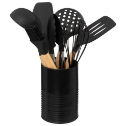 Conjunto de 8 utensílios de servir com suporte