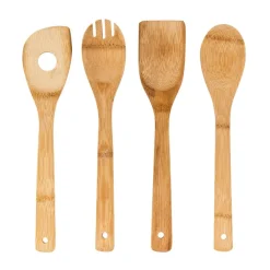 Conjunto de 4 utensílios em bambu