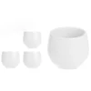 Conjunto de 3 vasos branco com reserva de água 11cm
