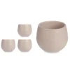 Conjunto de 3 vasos taupe com reserva de água 11cm