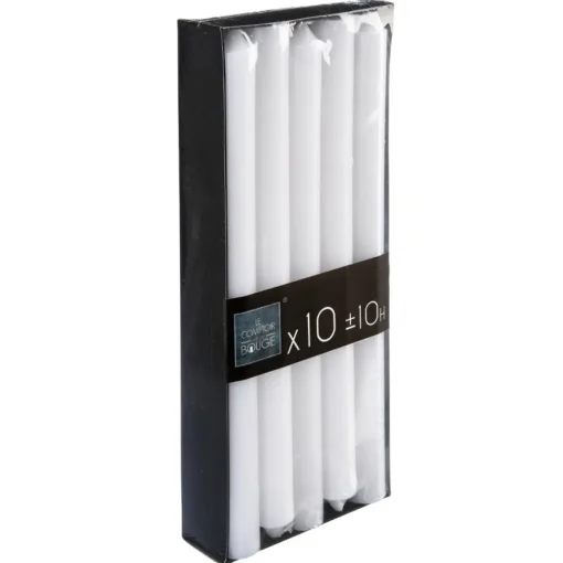 Conjunto de 10 velas brancas 25cm