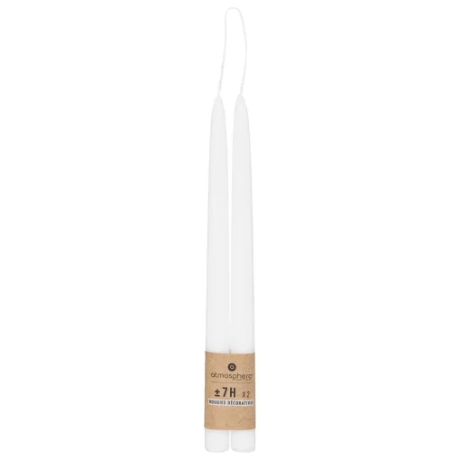 Conjunto de 2 velas de candelabro brancas HUGO