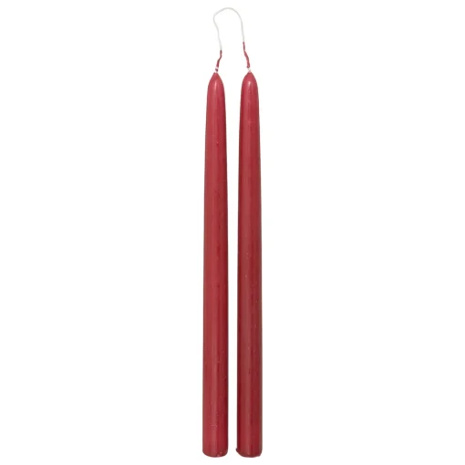 Conjunto de 2 velas HUGO vermelhas para candelabro 30cm