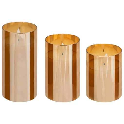 Conjunto de 3 velas led âmbar SENA