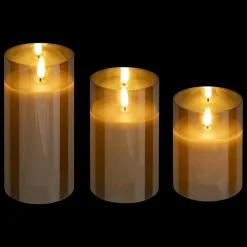 Conjunto de 3 velas led âmbar SENA