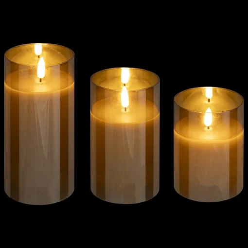 Conjunto de 3 velas led âmbar SENA