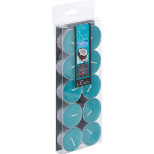 Conjunto de 10 velas perfumados tealights côco