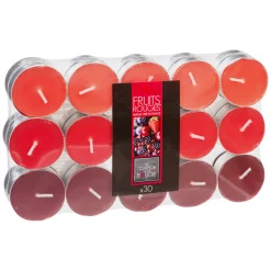Conjunto de 30 velas tealights frutos vermelhos