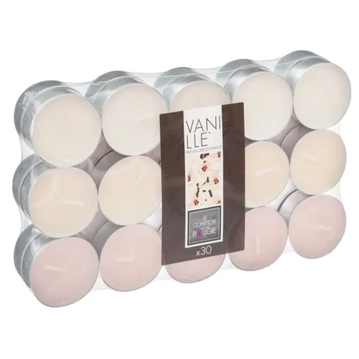Conjunto de 30 velas tealights baunilha