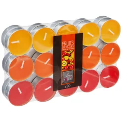 Conjunto de 30 velas tealights frutos tropicais