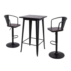 Conjunto de bar ELM mesa e 2 bancos