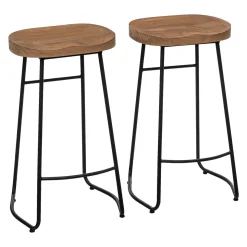 Conjunto de bar HAZEL mesa e 2 bancos em madeira e metal