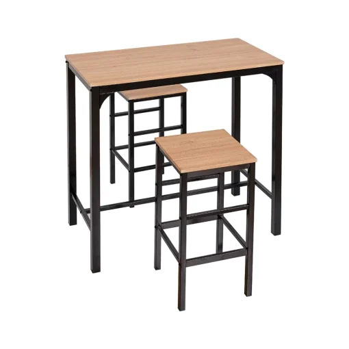 Conjunto de bar NATTES mesa e 2 bancos preto