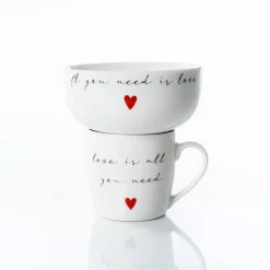 Conjunto de caneca e tigela LOVE