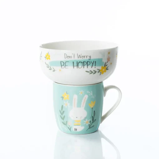 Conjunto de caneca e tigela BE HAPPY