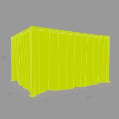 Conjunto de cortina e trlho para pérgola ZLYA cinza escuro 2,18m