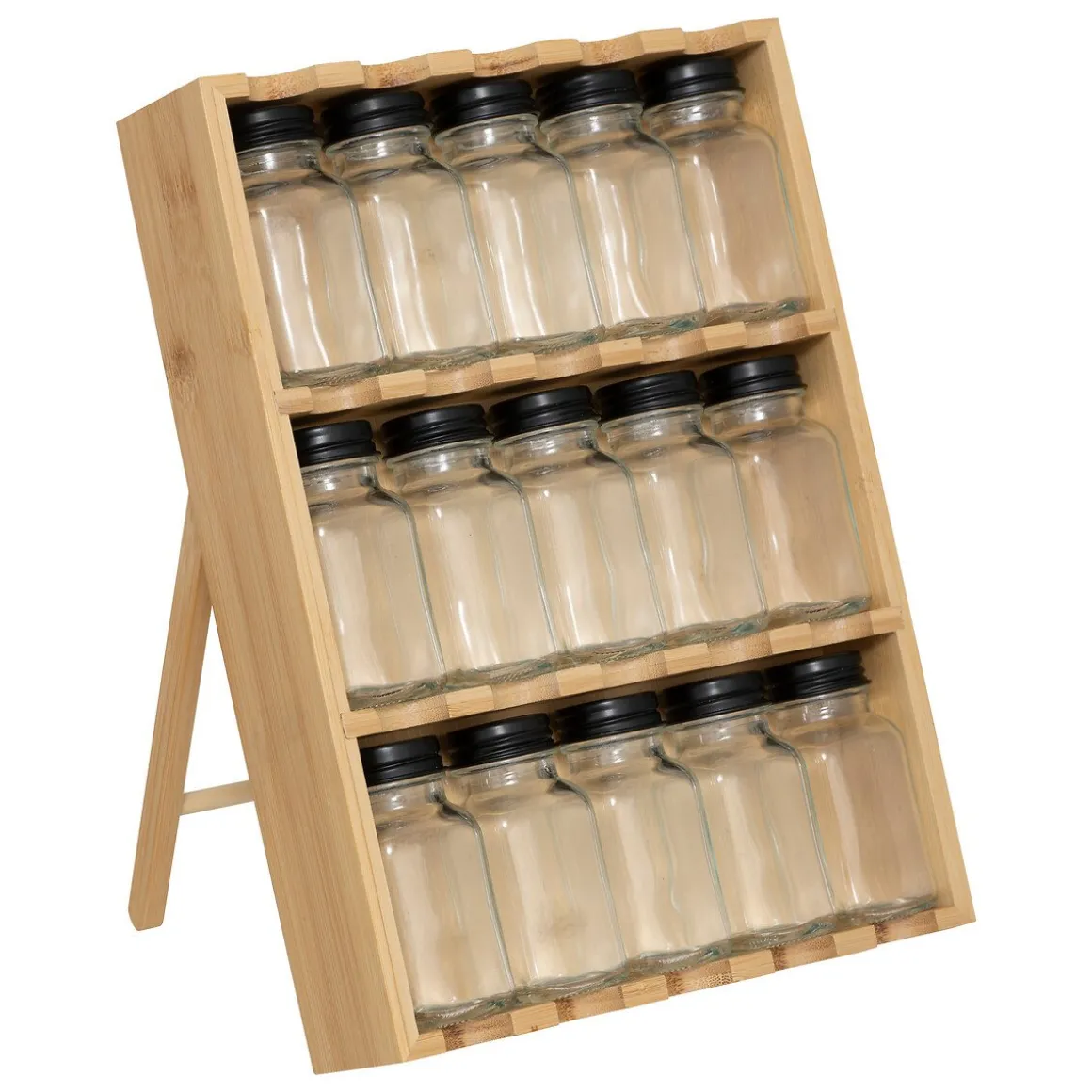 Conjunto de frascos para especiarias CUISINE em bambu