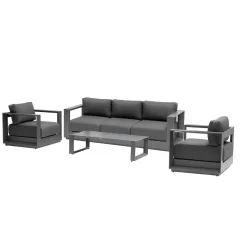 Conjunto de jardim ALLURE cinza graphite 5 lugares