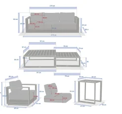 Conjunto de jardim ALLURE cinza escuro