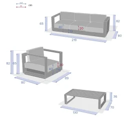 Conjunto de jardim ALLURE branco 5 lugares