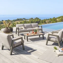 Conjunto de jardim AXIOME praliné bege 5 lugares